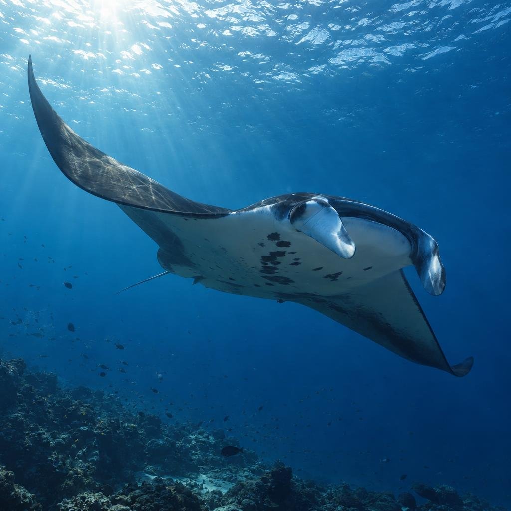 gpt-image-2.5-sunburst_A_highly_photorealistic_large_ray_moving_through_open_blue_ocean_with_its_broad_-0