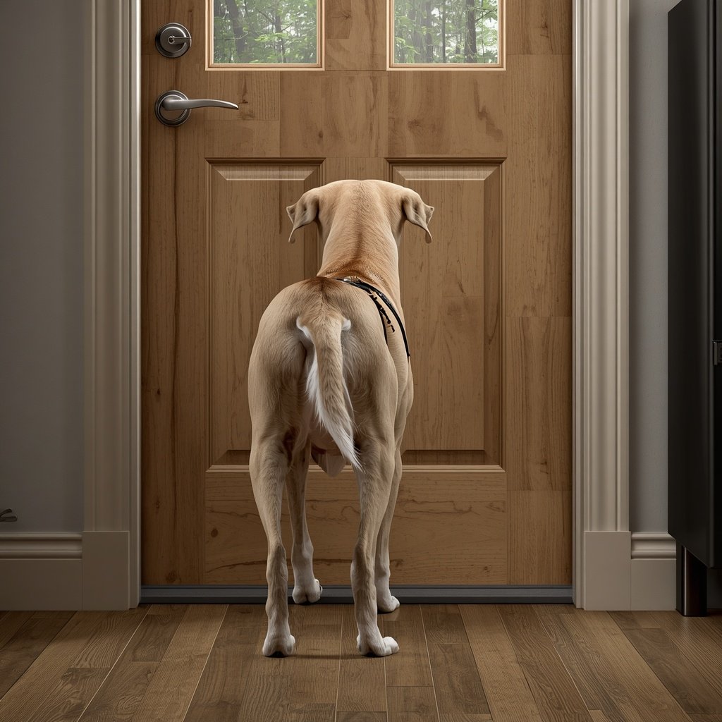 lucid-origin_A_photorealistic_dog_standing_near_a_mildly_scratched_wooden_front_door_after_be-0 lucid-origin_A_photorealistic_dog_standing_near_a_mildly_scratched_wooden_front_door_after_be-0