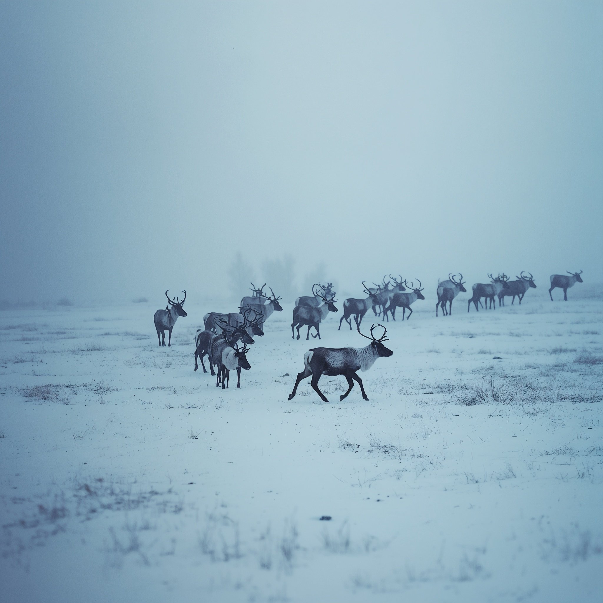lucid-origin_A_stunning_and_vibrant_cinematic_photo_of_A_small_herd_of_reindeer_moving_across-0