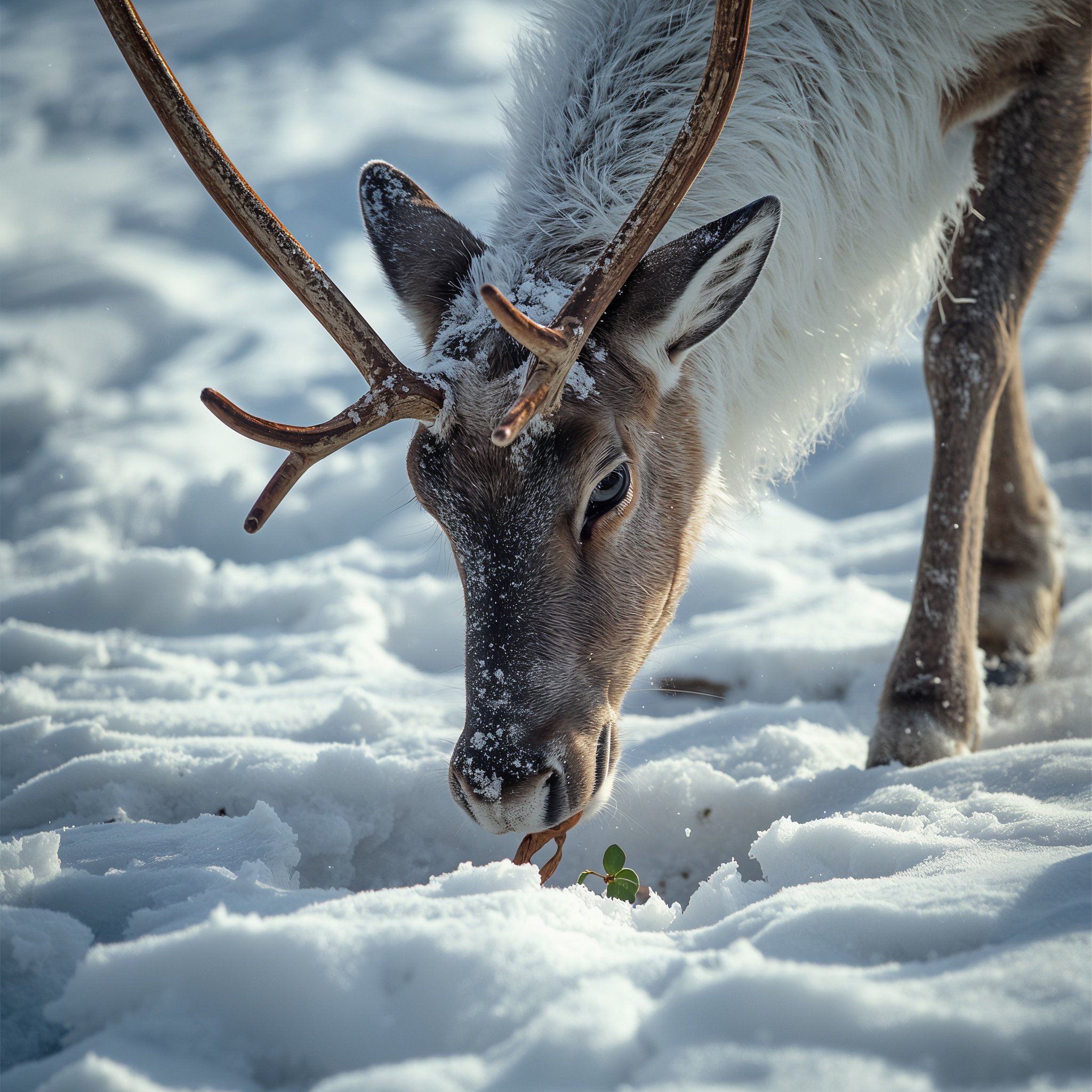 lucid-origin_A_stunning_and_vibrant_cinematic_photo_of_Reindeer_digging_through_snow_with_its-0