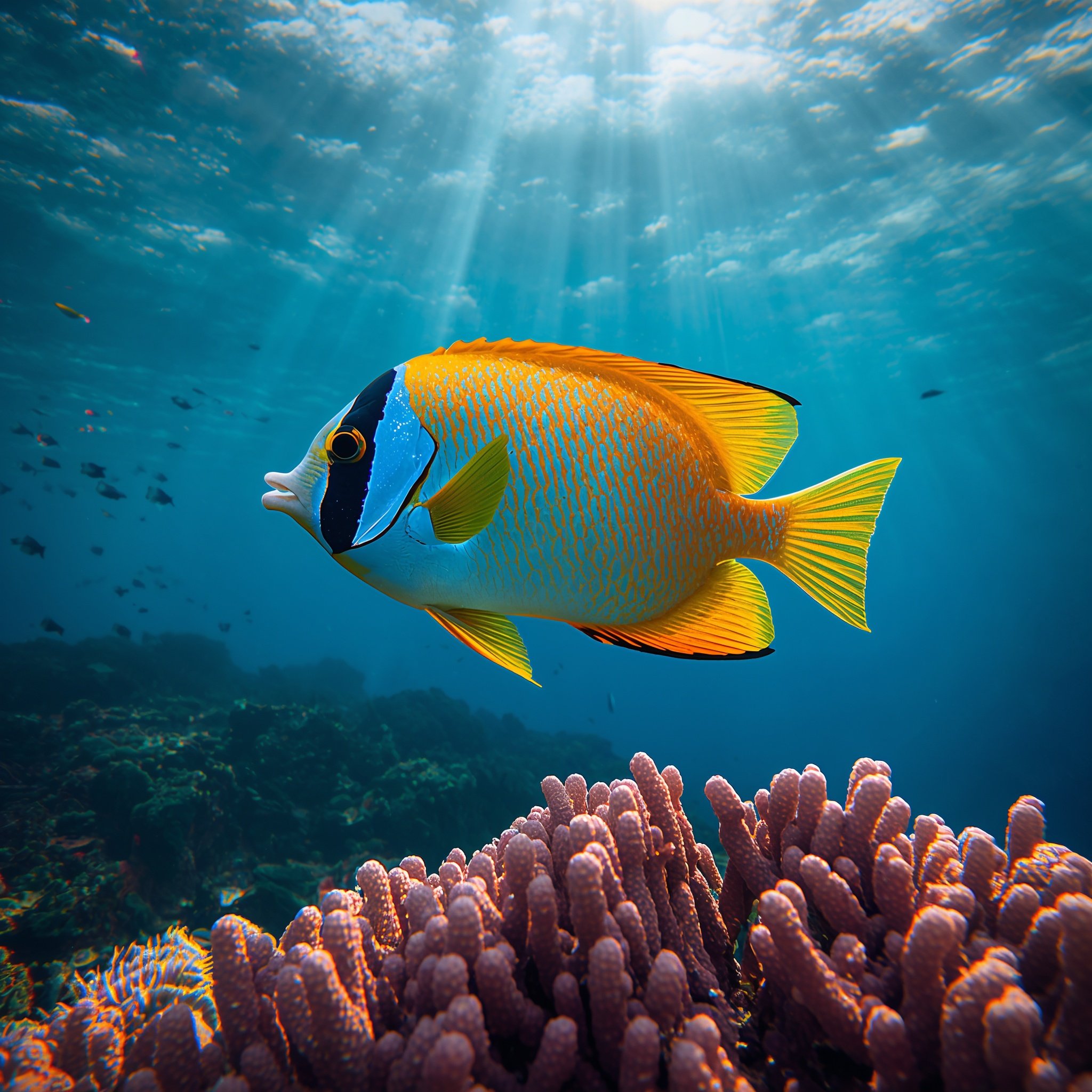 lucid-origin_Ultra-realistic_underwater_wildlife_photograph_of_a_brightly_colored_tropical_re-0