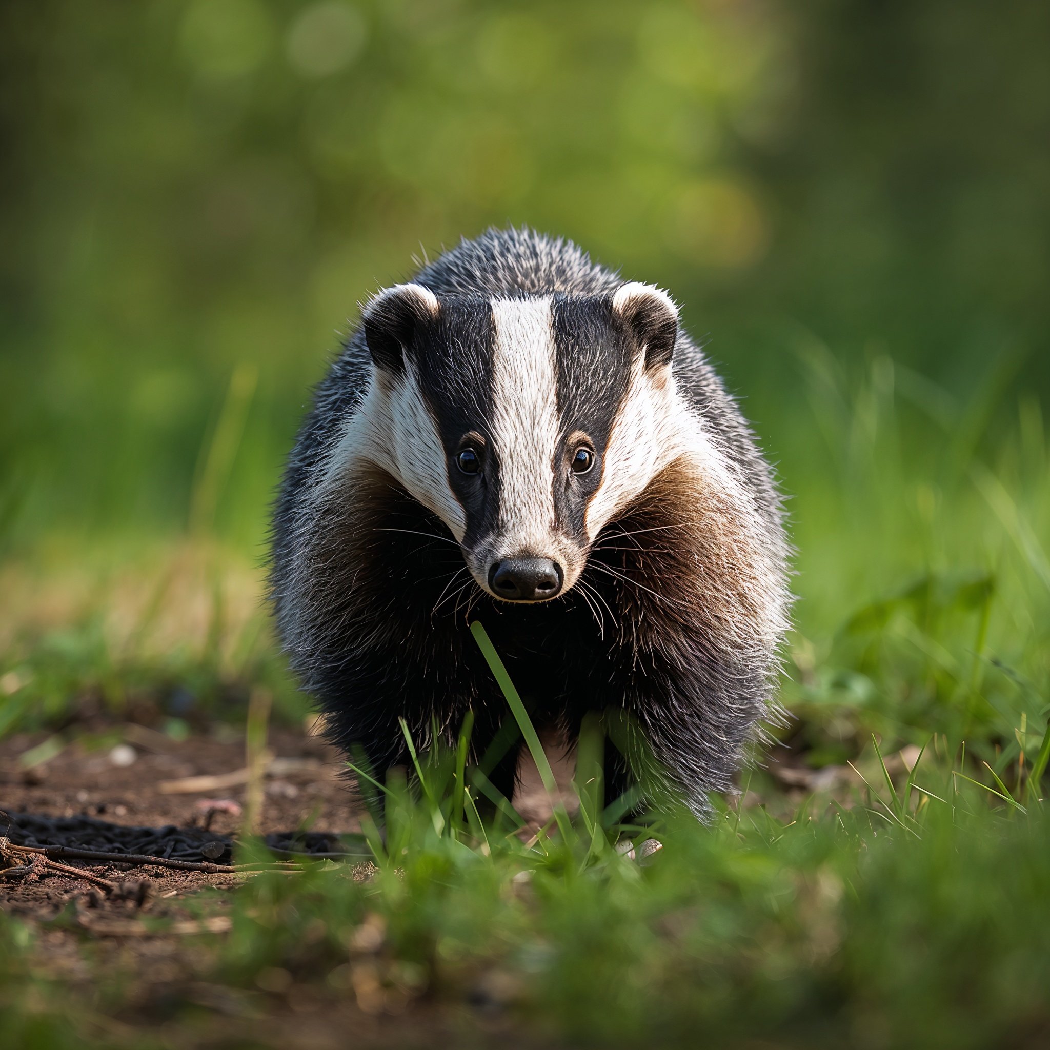 lucid-origin_Ultra-realistic_wildlife_photograph_of_a_European_badger_standing_at_the_edge_of-0
