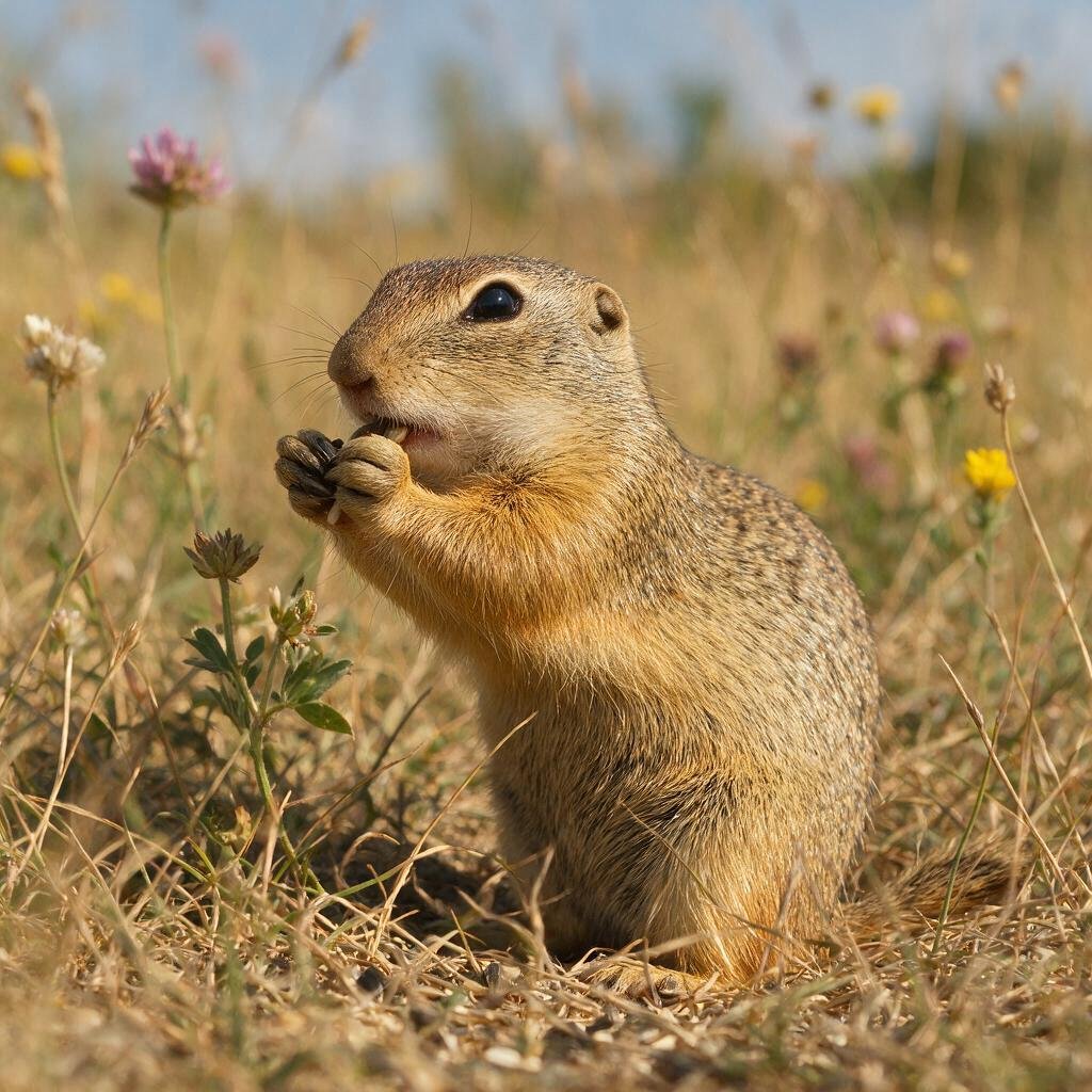 seedream-5.0-pro_A_highly_photorealistic_European_ground_squirrel_feeding_naturally_on_seeds_and_-0