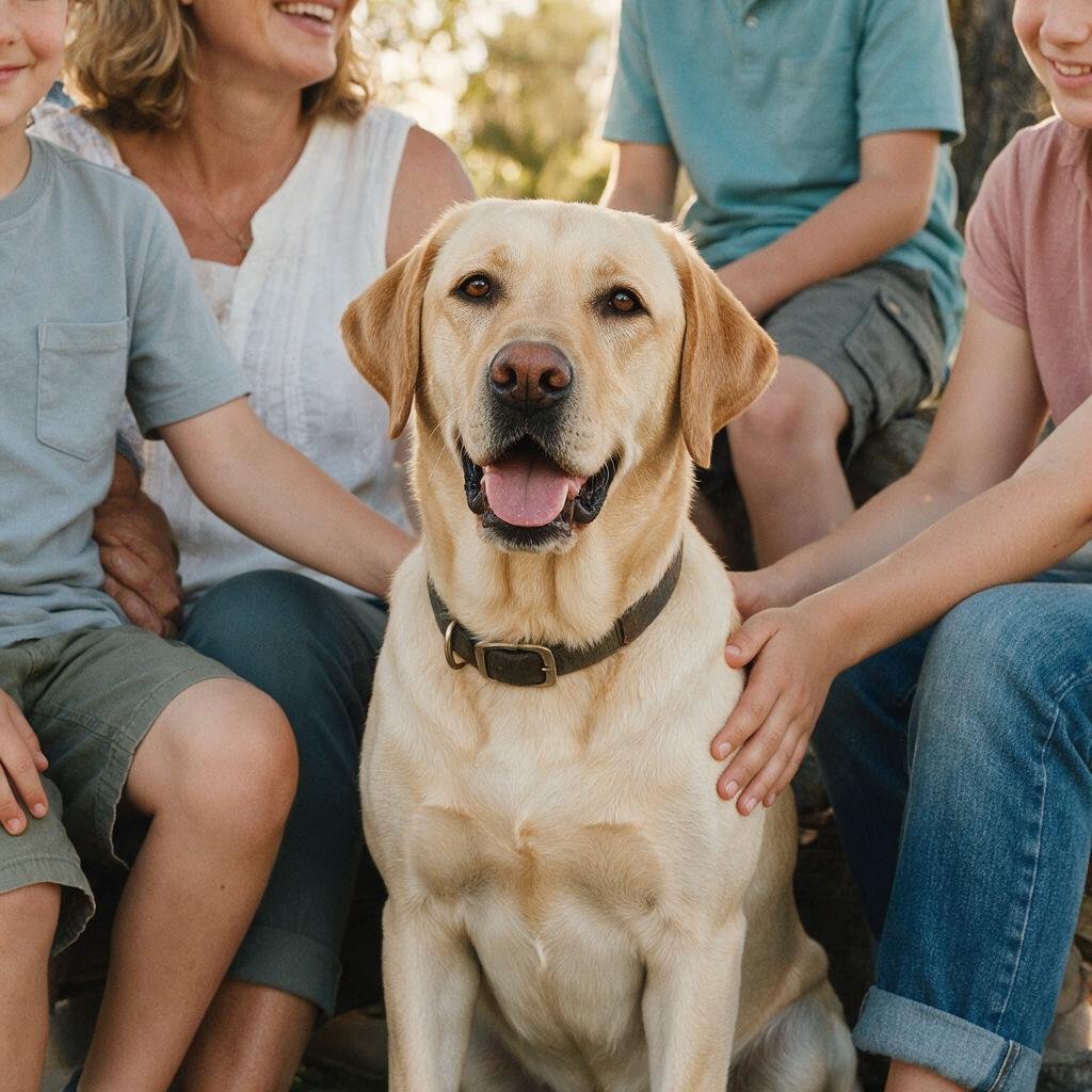 seedream-5.0-pro_A_photorealistic_adult_Labrador_Retriever_sitting_calmly_among_family_members_ou-0