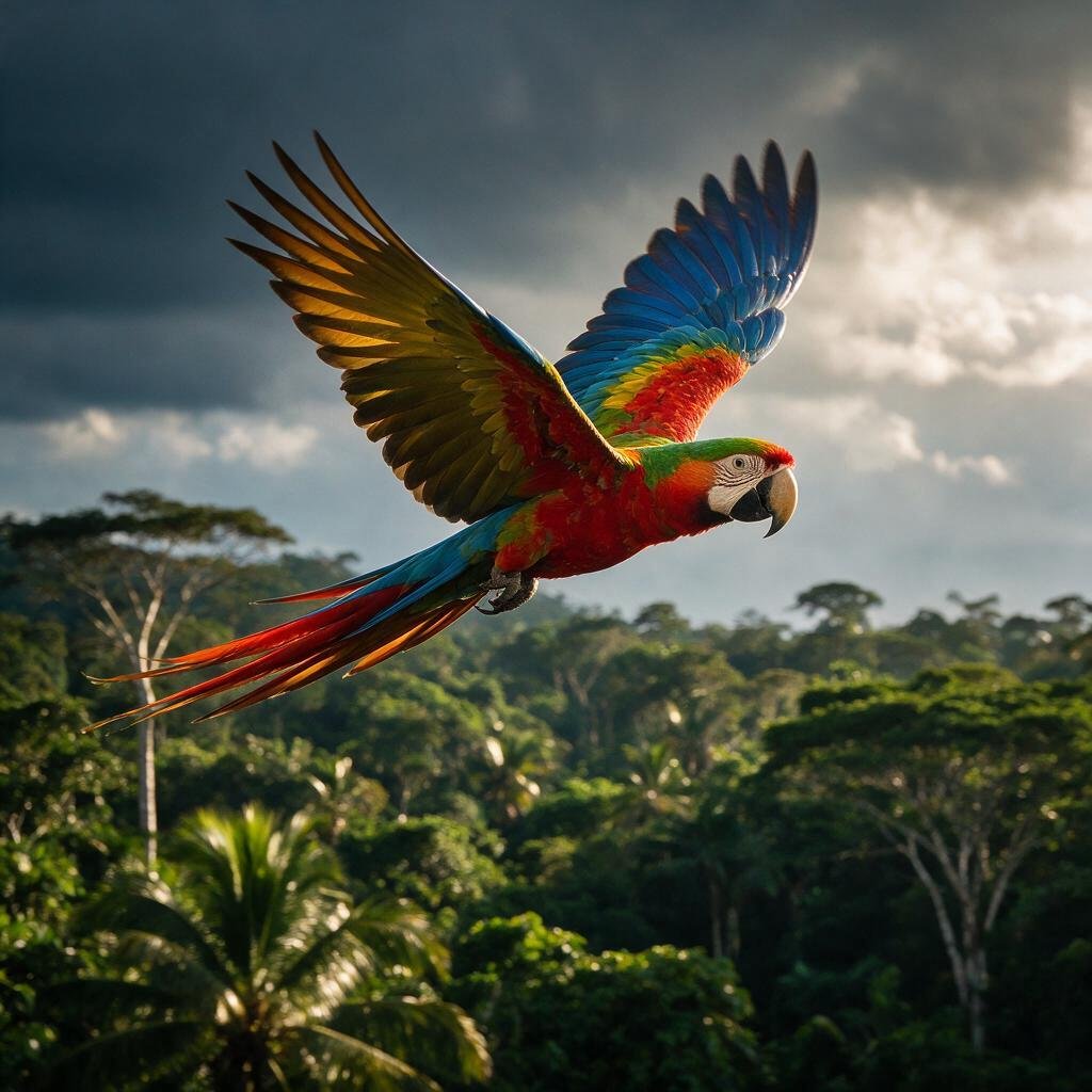 seedream-5.0-pro_A_photorealistic_macaw_in_full_flight_above_a_lush_tropical_forest_wings_spread_-0 seedream-5.0-pro_A_photorealistic_macaw_in_full_flight_above_a_lush_tropical_forest_wings_spread_-0
