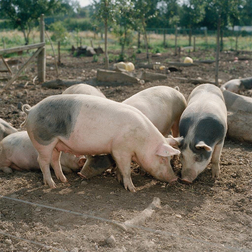 seedream-5.0-pro_A_photorealistic_small_group_of_domestic_pigs_interacting_calmly_in_a_spacious_e-0
