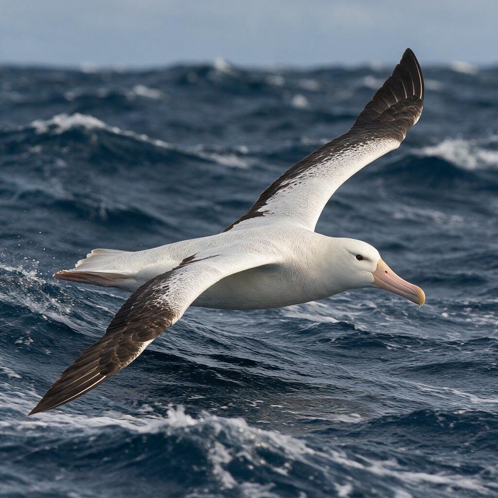 seedream-5.0-pro_A_photorealistic_wandering_albatross_gliding_extremely_low_over_ocean_waves_with-0